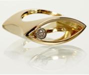 Ring Brillant Look, 750er Gelbgold, Brillant 0,18ct TW vsi